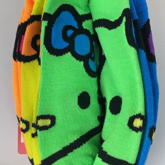 Hello Kitty no show socks set of 5 NEW Cute neon colors with Hello Kitty faces - Picture 9 of 14